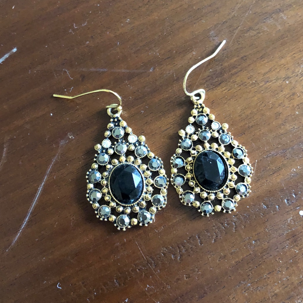 Black And Gold Earrings